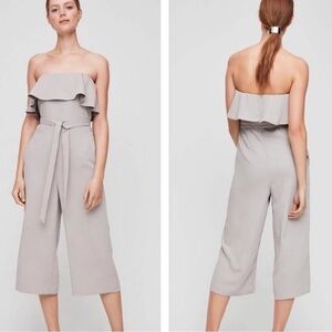 Aritzia Babaton Flutter Cropped Sleeveless Jumpsuit Lilac Purple Ruffle Size 0